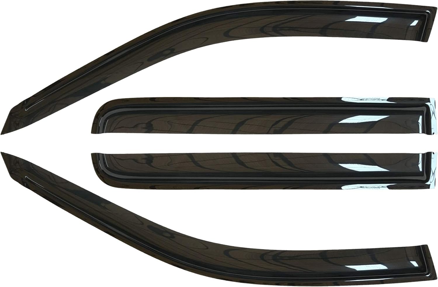 4pcs Out Channel Style Sun Rain Guards Front Rear Side Window Visors Wind Deflectors Compatible with Toyota 2005-2015 Tacoma Double/Crew Cab