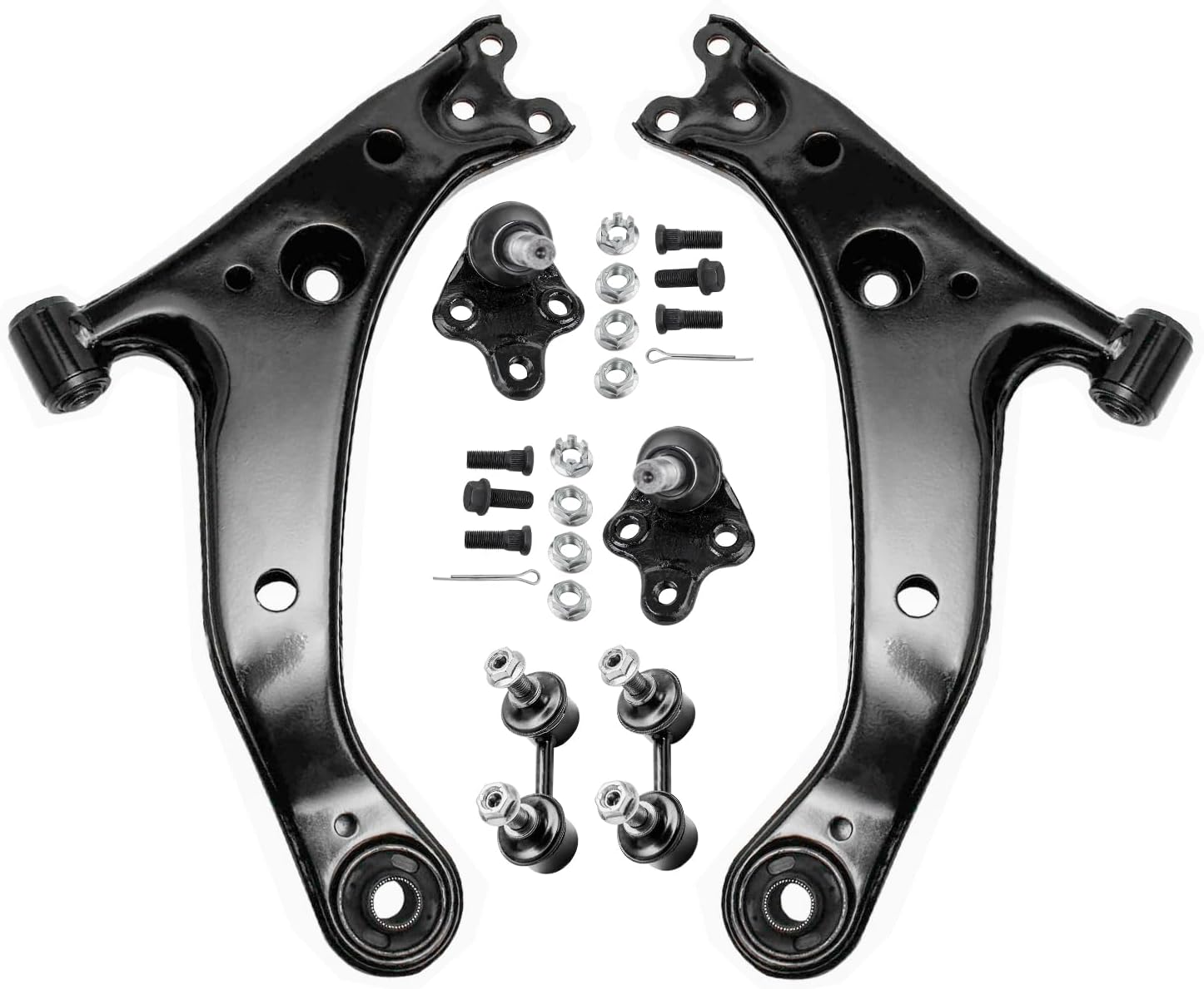 Detroit Axle - 6pc Front End Control Arms Kit for Toyota 1996-2002 Corolla, 1998-2002 Chevy Prizm, 1996-1997 Geo Prizm, 2 Lower Control Arms 2 Lower Ball Joints 2 Sway Bar Links Replacement