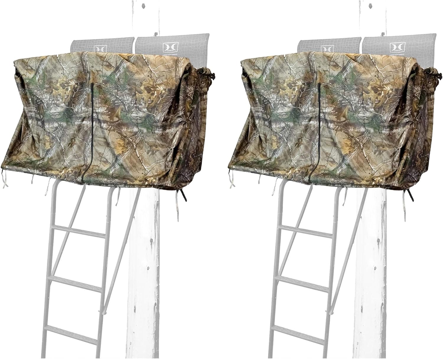 Hawk 2 Man Ladder Tree Stand Blind for Denali and Sasquatch Ladders for Hunting, Watching, and Outdoor Activities, Realtree Camo (2 Pack)