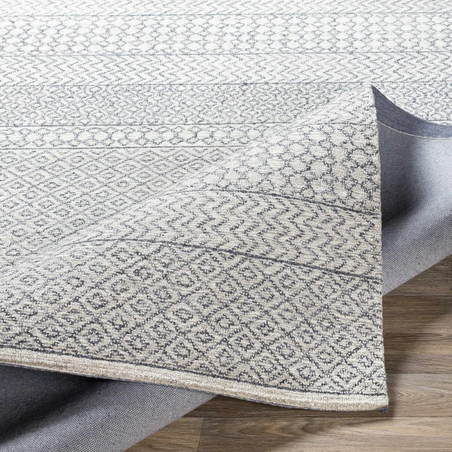 Hauteloom Dugway Wool Living Room, Bedroom Area Rug - Bohemian/Global - Gray, Black, Beige - 6'