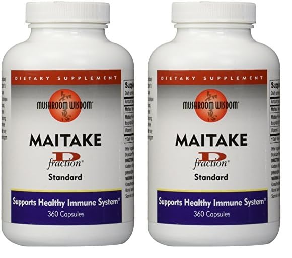 Mushroom Wisdom Maitake Mushroom Extract D-Fraction 360 Capsules (Pack of 2)