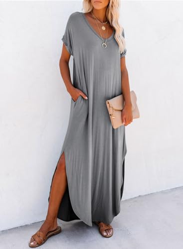 Dokotoo Womens Summer Dress Long Dress Casual Loose Maxi Dresses Beach Outfit 2024 Resort Hawaiian