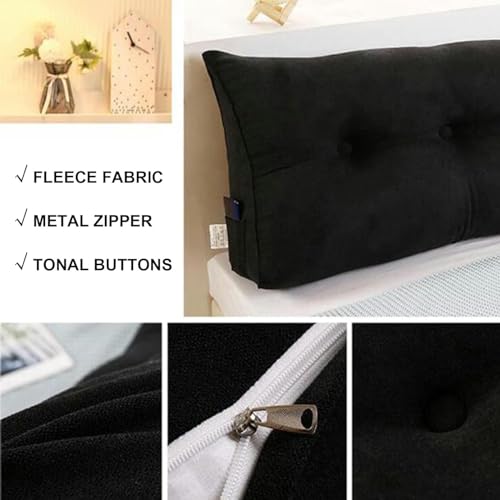 Triangular Reading Bed Rest Pillow Large Bolster Cushion Headboard Backrest Wedge Pillow Adult Shoulder Lumbar Support for Dorm Room Daybed Full Size, Full(47Inch)