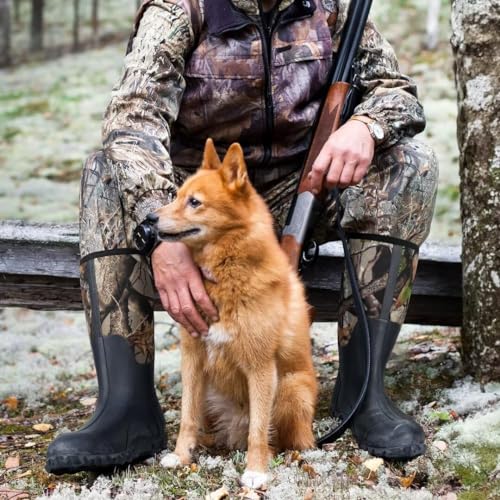 D DRYCODE Work Boots for Men with Steel Shank, Waterproof Rubber Boots, Warm 6mm Neoprene Anti Slip Rain Boots, Black, Size 5-14