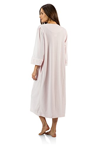 Casual Nights Women's Zipper Front Jacquard Fleece Long Robe Duster