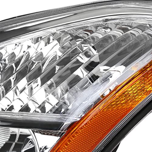 SPEC-D TUNING Chrome Housing Clear Lens Passenger Right Side Headlight Compatible with 2008-2013 Nissan Rogue Head Light Lamp Assembly