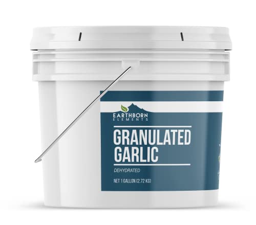 Earthborn Elements Granulated Garlic 1 Gallon Bucket, Dehydrated Garlic, Kitchen Staple