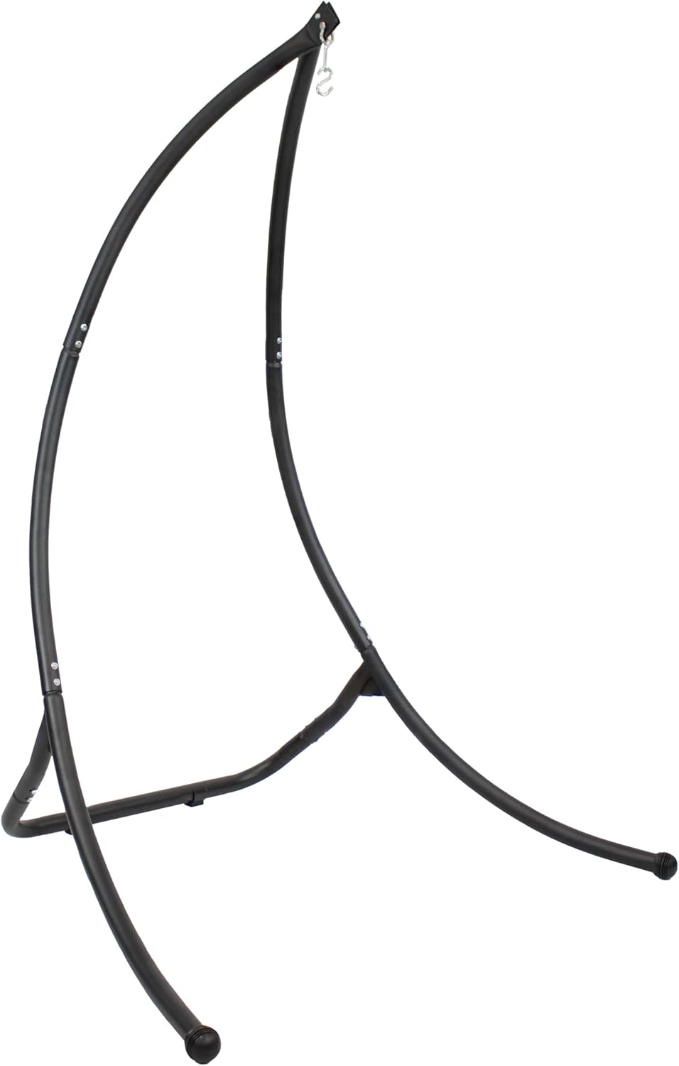 Sunnydaze Outdoor Hammock Chair Stand - Steel Hanging Chair Stand with Curved Legs - Black - 84