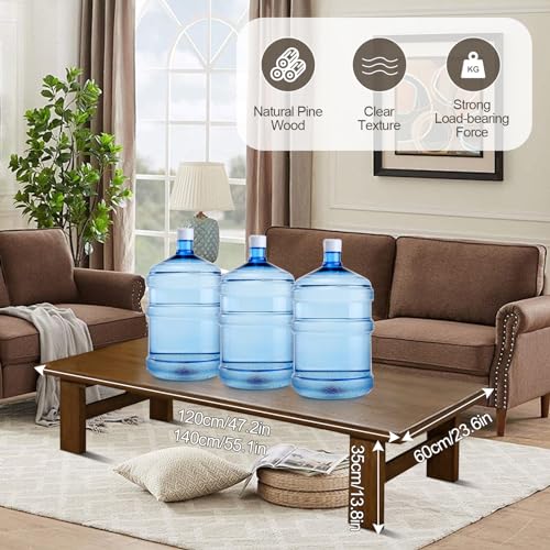 Japanese Tea Floor Table Low Table for Sitting on The Floor, Low Altar Table for Meditation, Solid Wood Coffee Table Chabudai Furniture for Living Room,Reception Rooms