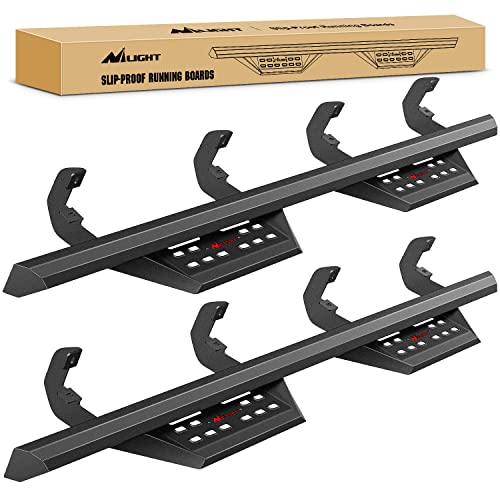 Nilight Running Boards for 2015 2016 2017 2018 2019 2020 2021 2022 2023 2024 Chevy Colorado/GMC Canyon Crew Cab Dual-Stage Textured Black Powder Coated Slip-Proof Side Step Nerf Bars, 2 Years Warranty