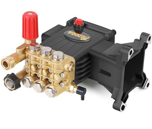 Pressure Washer Pump 3600-4000 PSI Max, Replacement Pump 4 GPM, Triplex Plunger Pressure Pump, Horizontal 1 inch Shaft Gas Power Washer Pump with Pressure Adjustment Unloader, Direct Drive