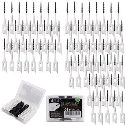 200PCS Soft interdental Brushes, Dental Toothpicks Brush Between Teeth, Tooth Flossing Brush Disposable for Cleaning, Toothbrush Clean Tool, Blue Colors