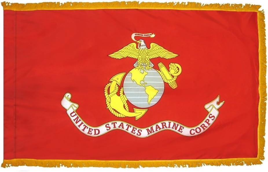 Annin Flagmakers 3ft. x 5ft. Marine Corps Flag for Indoor Display with Fringe