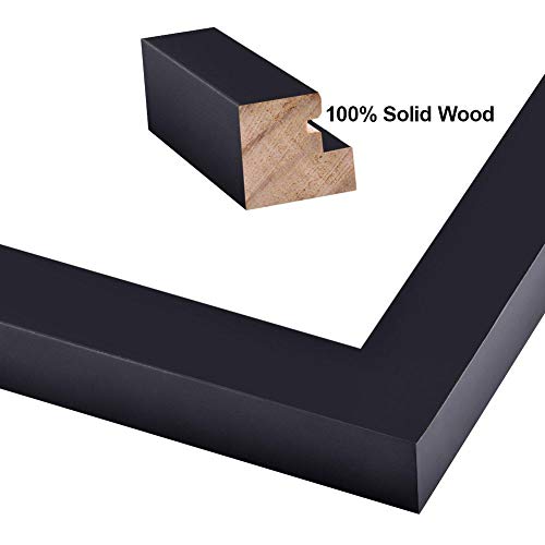 Modern 39x22 Picture Frame Black Wood Acrylic Glass - Gallery Wall Hanging 39 x 22 Poster Frame - Wall Art Print Photo 22x39 Inch