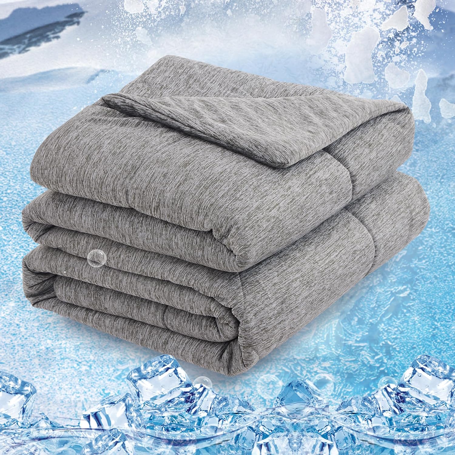 Cooling Comforter King Size,Double Sided Cooling Blanket for Hot Sleepers with Q-Max 0.55 Cooling Fiber,Cool Sleeping Summer Blanket,Soft Breathable Lightweight Summer Comforter 108