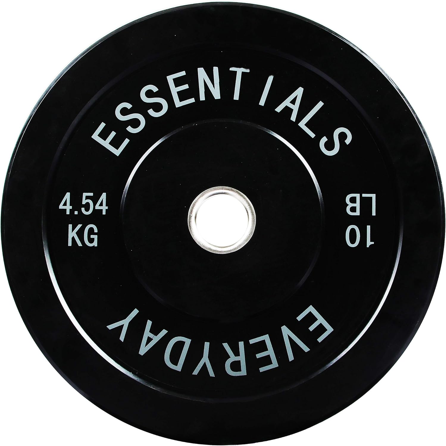 Signature Fitness Everyday Essentials Color Coded Olympic Bumper Plate Weight Plate w Steel Hub, Single, Black (NEWEE)