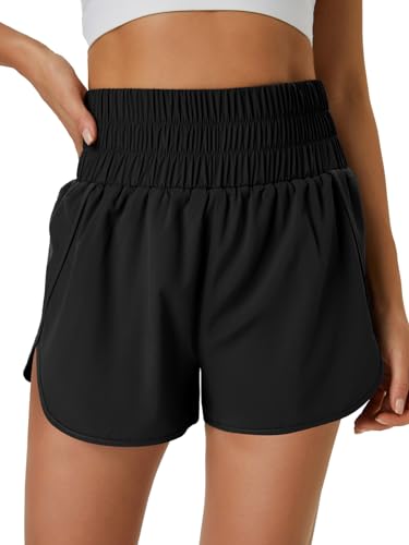 Women's Running Shorts 2 in 1 High Waisted Workout Shorts with Liner Shorts Pocket