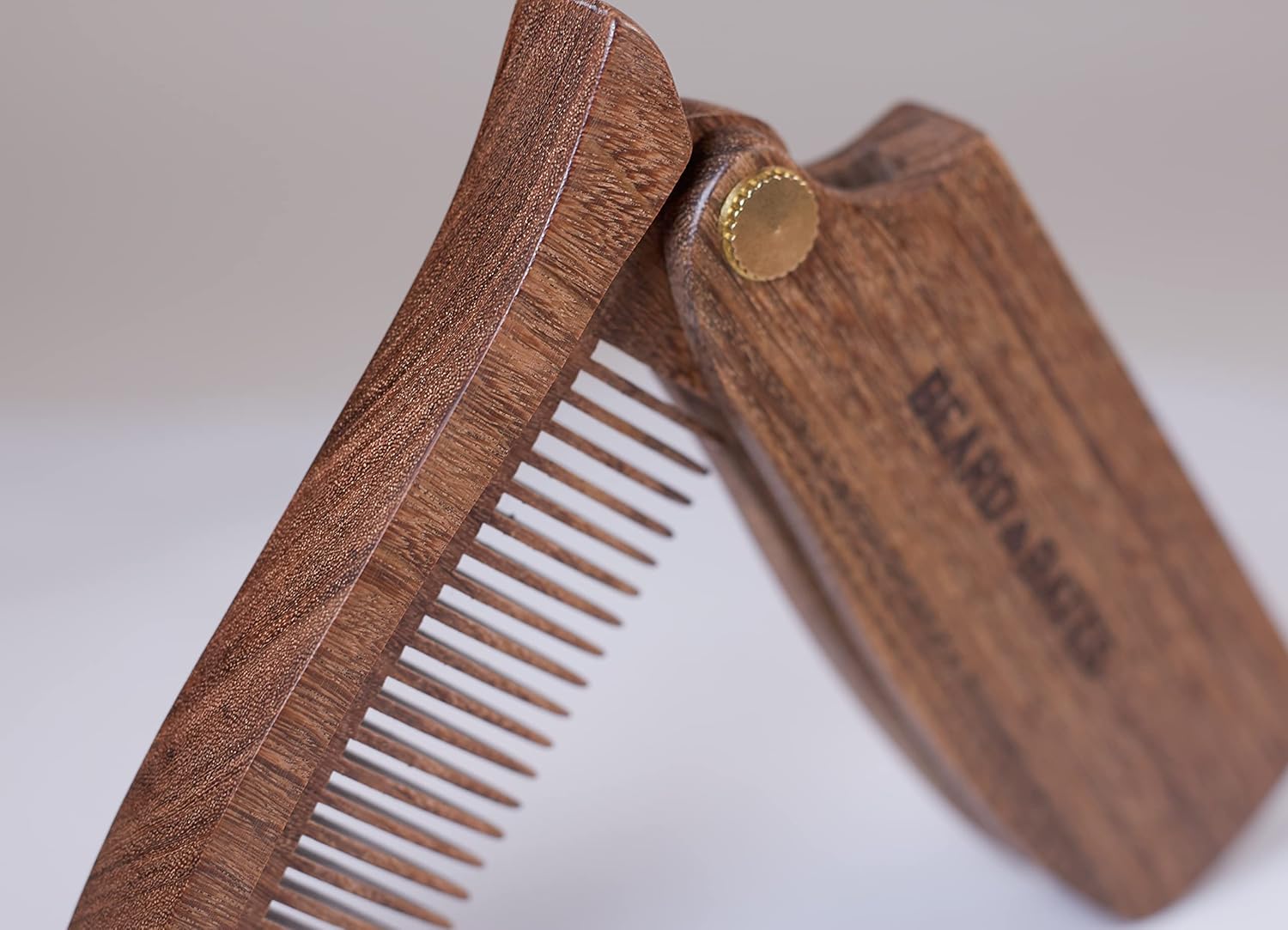 BEARD & BATES The Sandalwood Switchblade JR.- Folding Solid Wood Beard Hair Comb | CLOSEOUT