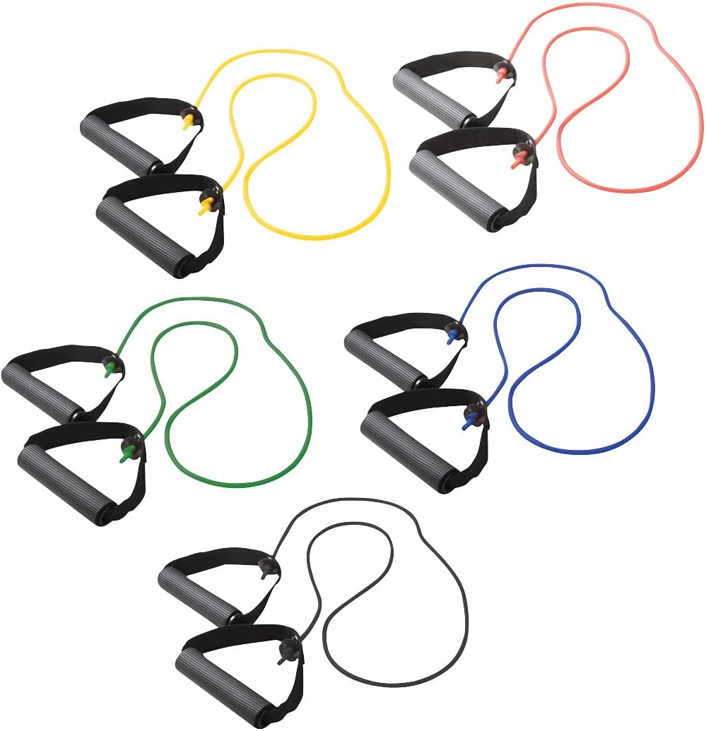 CanDo X-Lightweight Exercise Tube with Handles, 48 Inches, Rubber Latex, Yellow