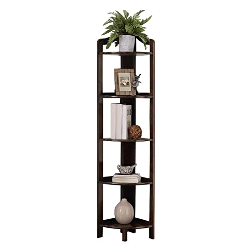 Fashion Bookshelf Wood-Based Panel Bookshelf New Chinese Style Bookcase Creative Corner Sector Bookshelves Living Room Bedroom Rack Bookcase not Shaking