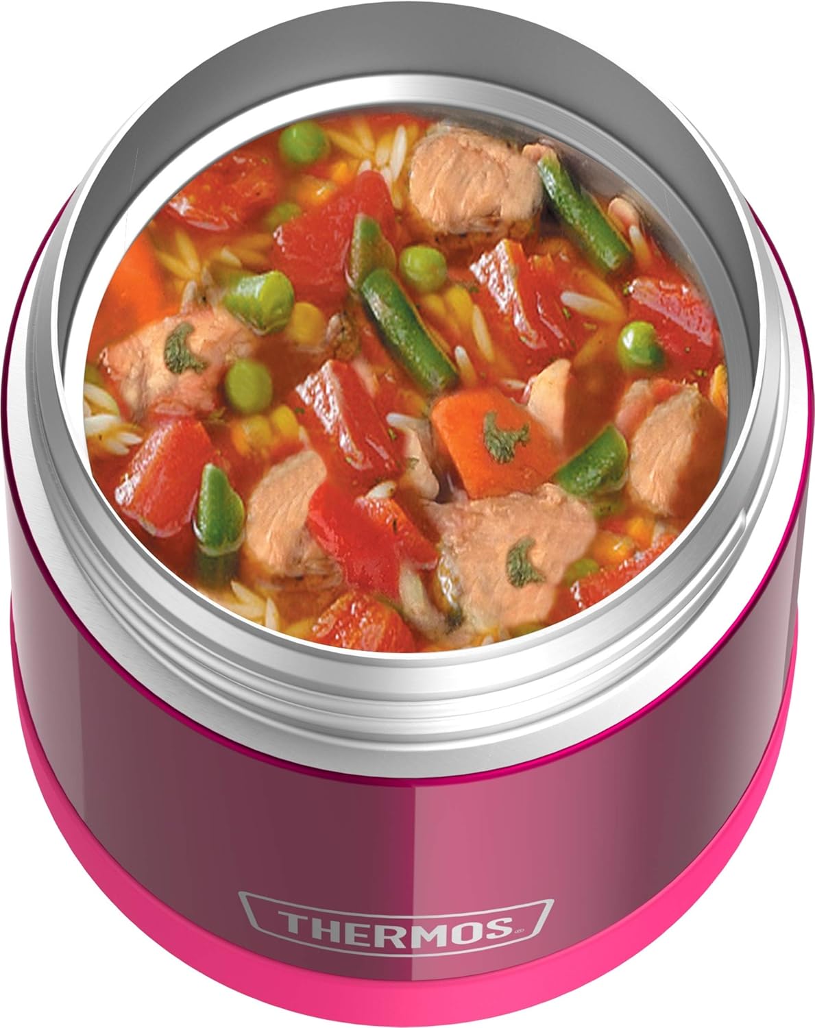 THERMOS FUNTAINER 10 Ounce Stainless Steel Vacuum Insulated Kids Food Jar, Pink