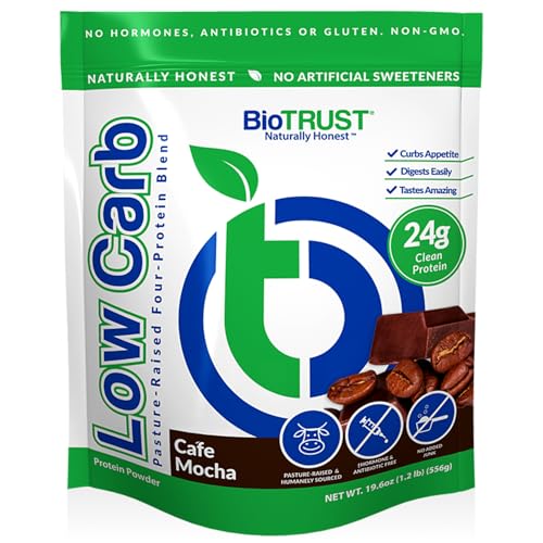 BioTrust Low Carb Protein Powder – Natural and Delicious Whey & Casein Blend from Grass-Fed Hormone Free Cows – Non GMO, Soy Free, Gluten Free, Hormone Free (Vanilla)