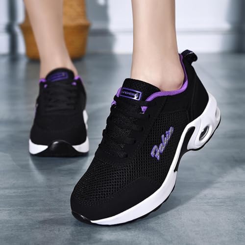 Running Shoes for Women Lace Up Casual Sneakers Mesh Breathable Lightweight Tennis Shoes Comfortable Outdoor Walking Shoes