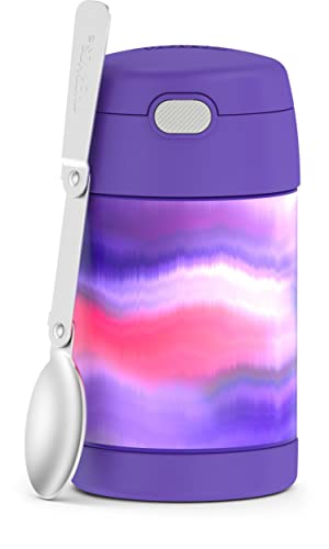 THERMOS FUNTAINER 16 Ounce Stainless Steel Vacuum Insulated Food Jar with Spoon, Tie Dye