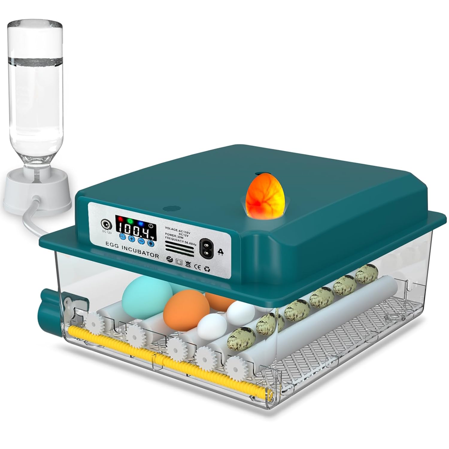 16 Eggs Incubator, Incubator for Chicken Eggs, with Automatic Humidification&Egg Turning, Quail egg incubator, Incubator with Egg Candler, for Duck Eggs