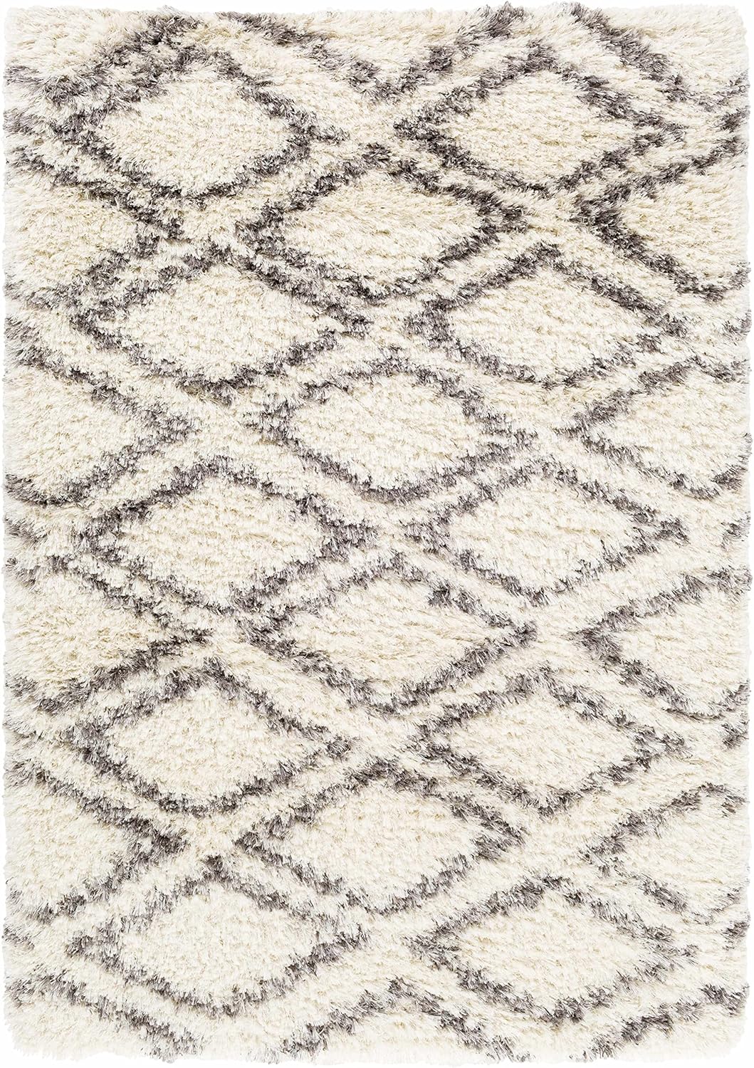 Hauteloom Seabrook Wool Living Room, Bedroom Area Rug - Bohemian/Global - Plush Pile - Beige, Gray, Brown - 7'10