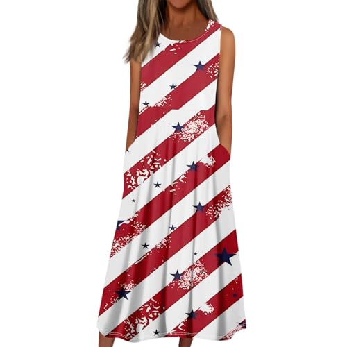 Summer Dresses for Women 2024 Vacation Midi Floral Sleeveless Beach Sundress Swimsuit Cover Ups Tank Tshirt Dress