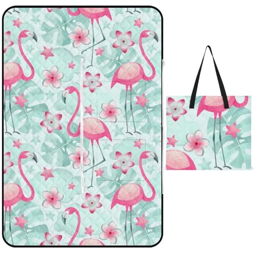 Picnic Blankets Waterproof Oversized 60 x 60Inch Sandproof Beach Blankets Travel Outdoor Picnic Mat Compatible with Watercolor Fall Leaves Mushrooms for Camping Hiking