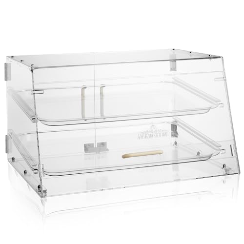 Olde Midway Pastry Display Case - 3-Tier, Commercial Acrylic Countertop Bakery Display Cabinet with Removable Trays