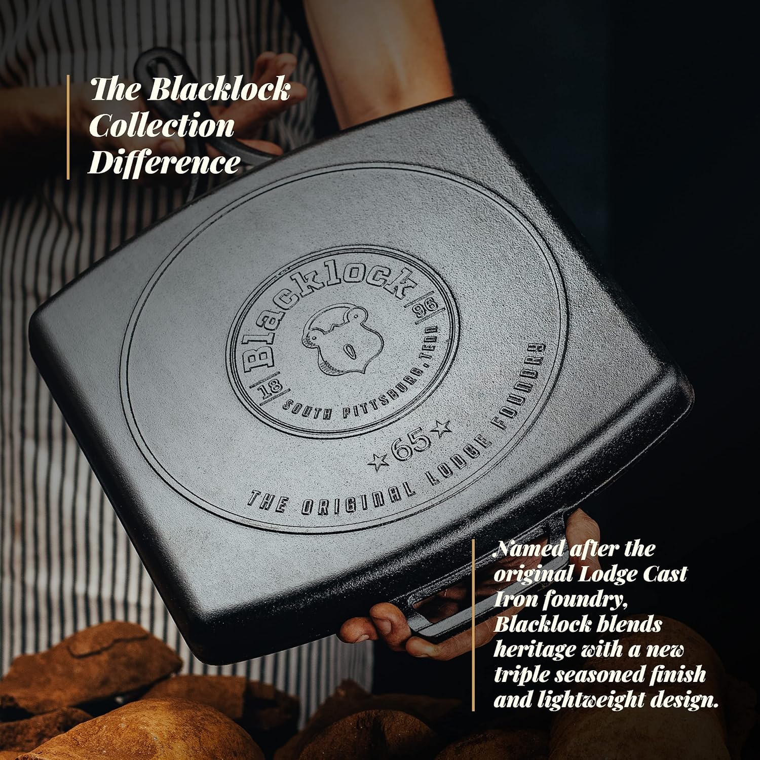 Lodge Cast Iron Blacklock Square Grill Pan - Pre-seasoned - 12 in