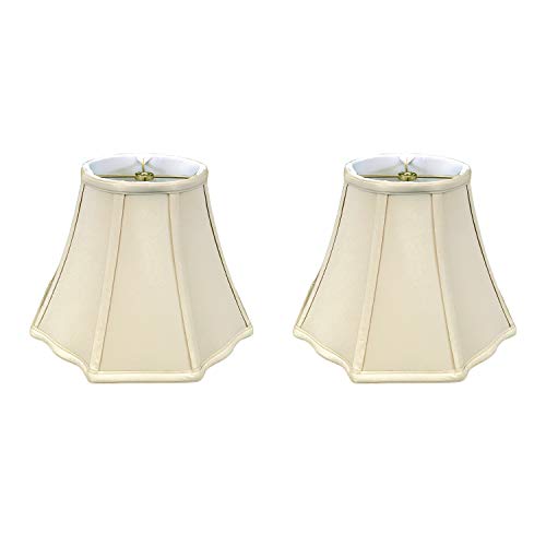 Royal Designs, Inc. BSO-701-18WH Flare Bottom Outside Corner Scallop Basic Lamp Shade, 10 x 18 x 13, White
