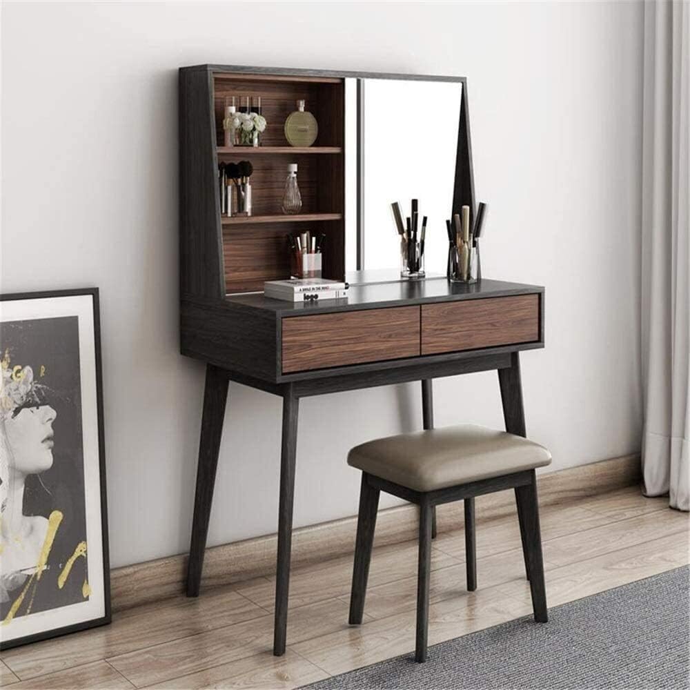 Luxury Dressing Vanity Table w/Stool for Bedroom, Dressing Table Nordic Master Bedroom Small Apartment Net Red Dressing Table Mini Simple