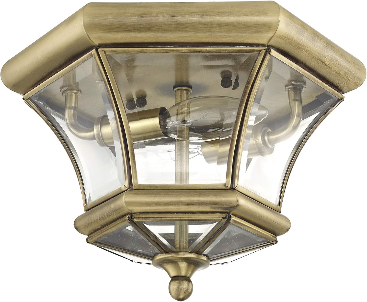 Livex Lighting 7052-01 Monterey/Georgetown 2 Light Ceiling Mount, Antique Brass