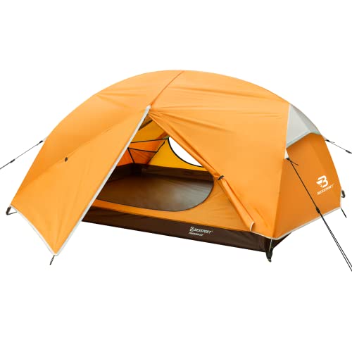 Bessport Camping Tent for 2-3 Person, Lightweight Backpacking Tent Waterproof Windproof Two Doors Easy Setup Double Layer Outdoor Tents for 3 to 4 Seasons, Suitable for Outdoor,Hiking,Camping