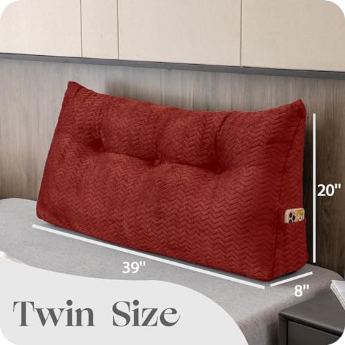 Large Bolster Triangular Headboard Wedge Backrest Positioning Support Bed Rest Reading Pillows Headboard Wedge Pillows for Day Bed Bunk Bed with Removable Cover