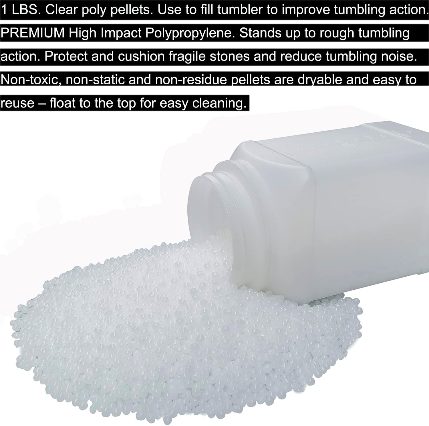 7 LBS Rock Tumbler Grit Refill Kit - 6 Pounds Grits Media + Poly Plastic Pellets - Rocks Polishing Refills for Any Brand Rock Tumblers - Rock Polish Tumbling Supplies Set - Stone Polisher