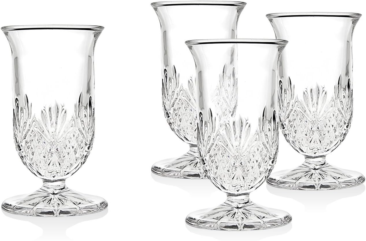 Godinger Silver Art Dublin 4 Oz. Non-leaded Crystal Barware Whiskey Glasses, Set of 4