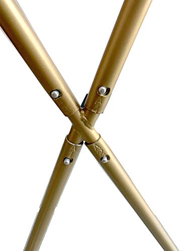 Leather Living Room Chairs-Butterfly Chair Brown Leather Butterfly Chair-Handmade with Powder Coated Folding Iron Frame (Cover with Folding Frame) (Golden Frame)