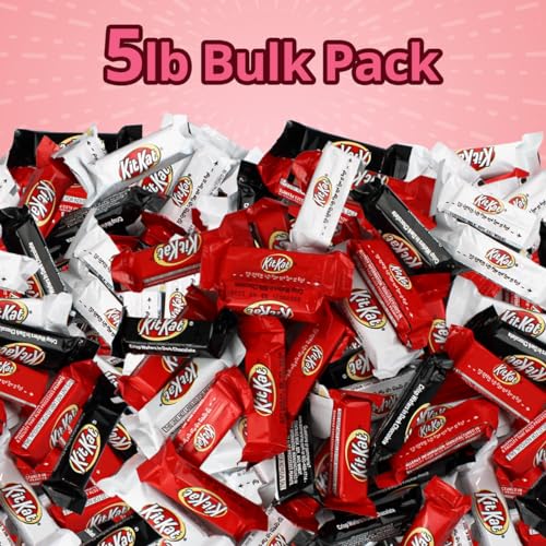 KIT KAT Miniatures Assorted Chocolate and White Creme Wafer Candy Bars in Bulk for Party Favors - Individually Wrapped Kitkat Candy Bars Fun Sharing Size Perfect for Snacking, Adults and Kids, 2lb