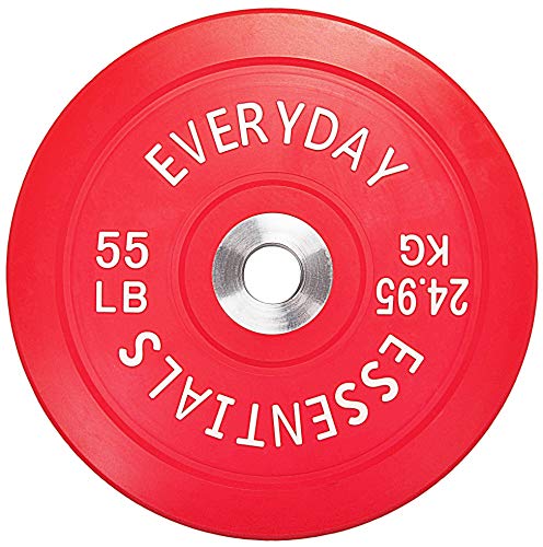 BalanceFrom Color Coded Olympic Bumper Plate Weight Plate with Steel Hub, Singles or Sets or Sets with 7FT Olympic Barbell, Multiple Packages