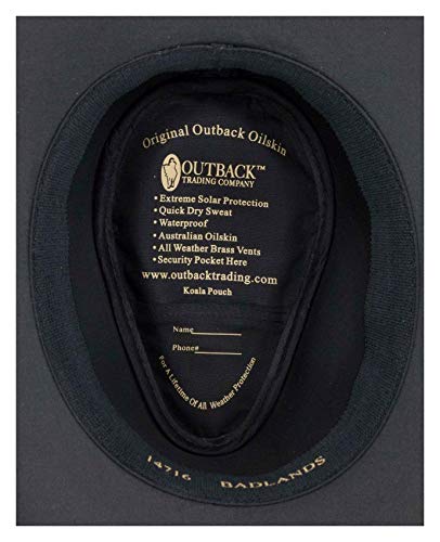 Outback Trading Company Men's 14716 Badlands UPF 50 Waterproof Breathable Western Cowboy Cotton Oilskin Hat