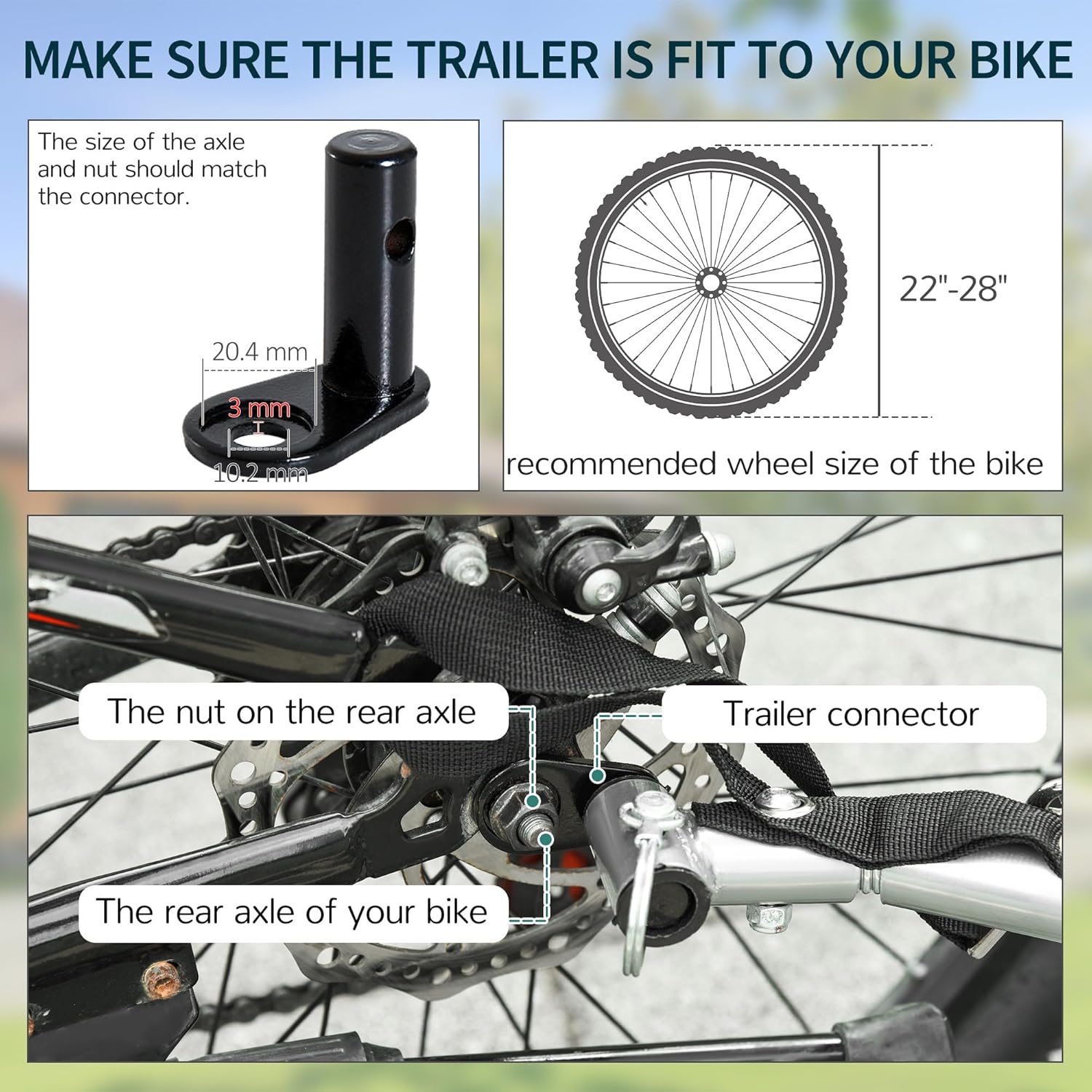 Aosom Bicycle Cargo Trailer, Two-Wheel Bike Luggage Wagon Trailer with Removable Cover