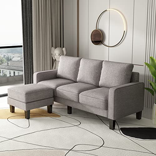 HomSof Modern Upholstered Loveseat Sofa with Square Arms