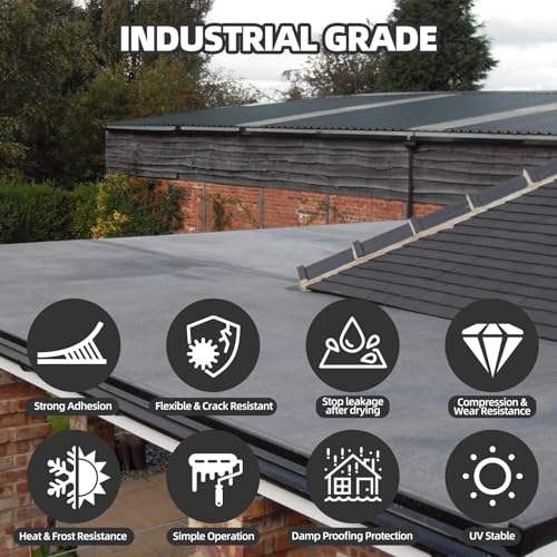 Waterproof Agent 32oz/Black, Liquid Rubber Waterproof Sealant, Industrial Grade Flex Seal Liquid Waterproof Glue, Anti-Leakage Waterproof Adhesive Coating for Bathroom, Kitchen, Garden, Roofs, Walls