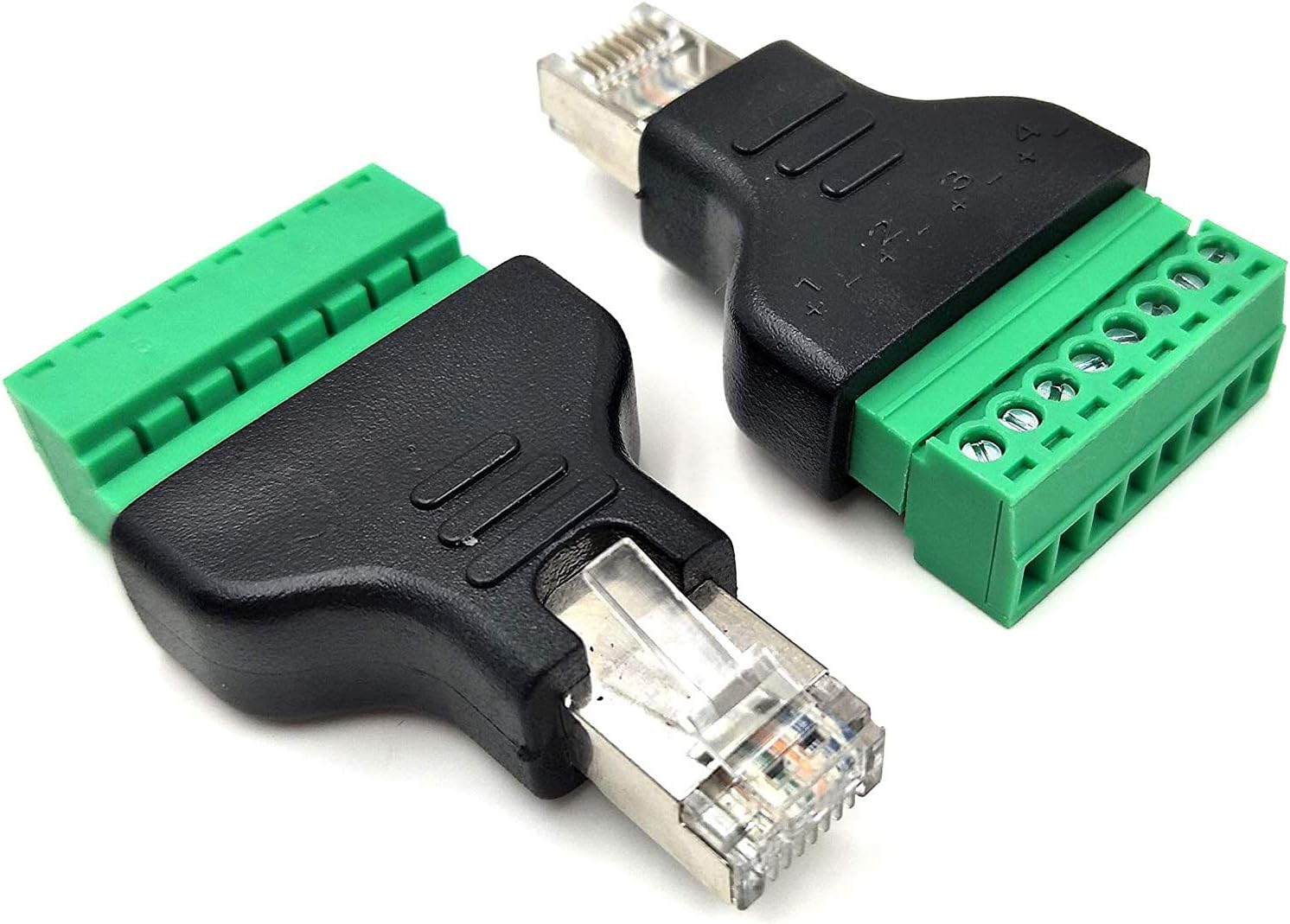 Poyiccot RJ45 Screw Terminal Adapter/Network RJ45 Ethernet Adapter, RJ45 Breakout Board / 8p8c Male to 8 Pin AV Terminal Screw Adapter Converter Block Plug for CCTV, Cat5, Cat6 (2pack)