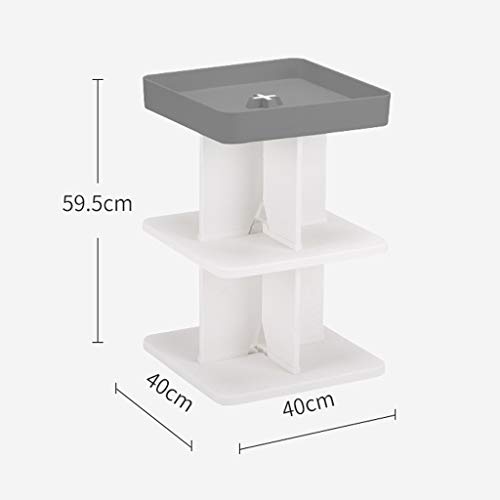 End Table Fashion Furniture Modern Minimalist Home Living Room Three Story Small Coffee Table Multi Function Plastic Storage Rack Simple Assembly Coffee Table (Color : White, Pink